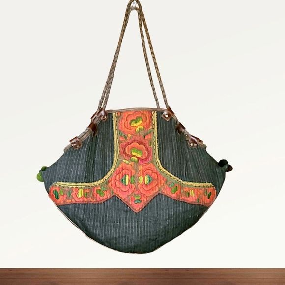 Unique Quilted Embroidered Braided Shoulder Strap Bag - Picture 2 of 6